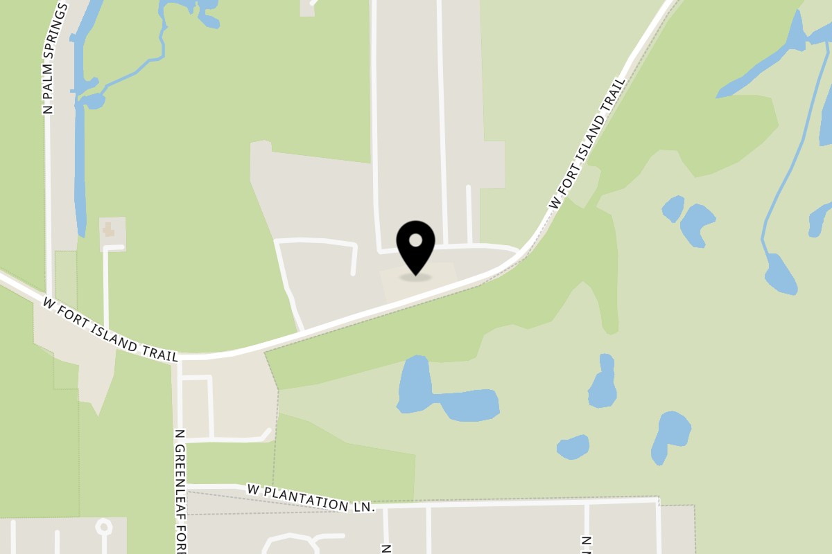 Map showing the location of Salty Hook Cafe on 9691 W Fort Island Trail in Crystal River